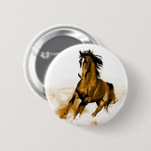 Paarden lopen ronde button 5,7 cm (Voorkant /achterkant)