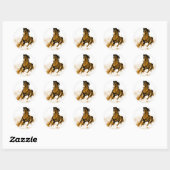 Paarden lopen ronde sticker (Vel)