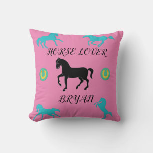 Paarden Lover gooien kussen met een persoonlijke n