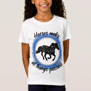 Paarden maken alles mogelijk met blauwe muggen t-shirt