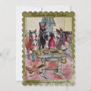 Paarden Maken Appeltaart Holiday Card Feestdagenkaart