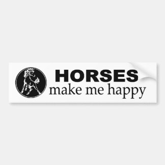 Paarden maken me gelukkig. Decal voor equestrians. Bumpersticker