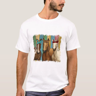 Paarden met Bandanas voor paardenrennen T-shirt