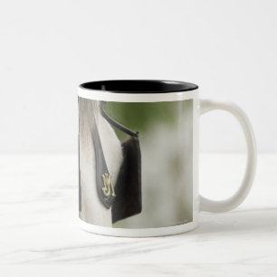 Paarden met blinden tweekleurige koffiemok