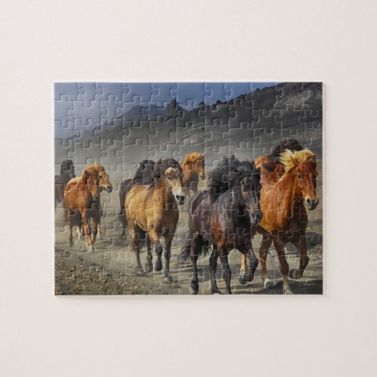 Paarden met bloedpaarden legpuzzel (Horizontaal)