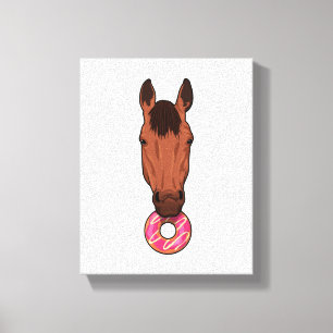 Paarden met Donut Canvas Afdruk