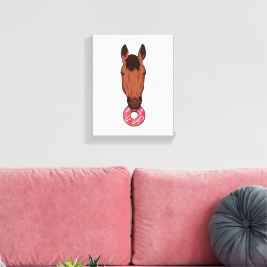 Paarden met Donut Canvas Afdruk (Insitu (Woonkamer))