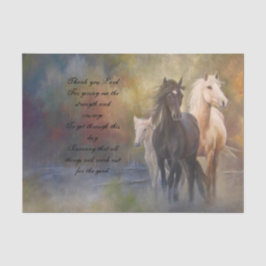 Paarden met een gebeden deklaagpapier tissuepapier