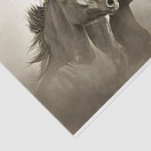 Paarden met een stormachtige achtergrond tissuepapier (Detail)