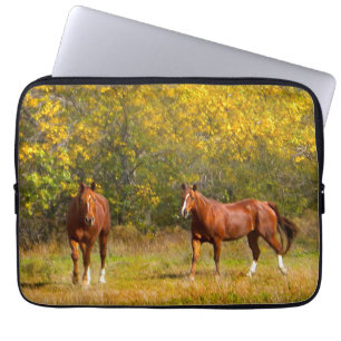 Paarden met goudHerfst Laptop Sleeve