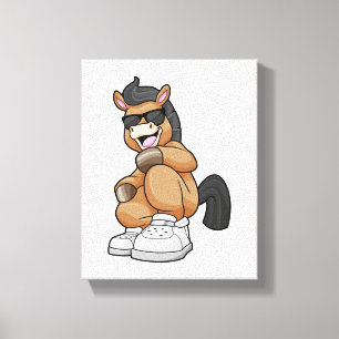 Paarden met grote schoenen canvas afdruk