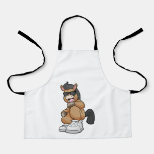 Paarden met grote schoenen schort