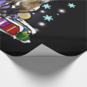 Paarden met kerststijlen cadeaupapier (Hoek)