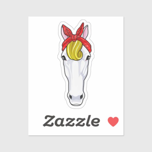 Paarden met lint sticker (Vel)