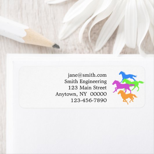 Paarden met loopkleur - achtergrondkleur kiezen etiket (Insitu)