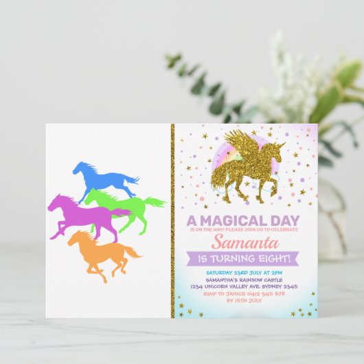 Paarden met loopkleur - achtergrondkleur kiezen kaart (Staand voorkant)