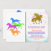 Paarden met loopkleur - achtergrondkleur kiezen kaart (Voorkant / Achterkant)