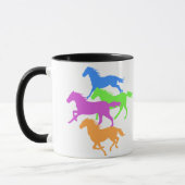 Paarden met loopkleur - achtergrondkleur kiezen mok (Links)