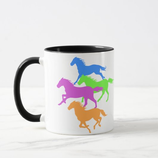 Paarden met loopkleur - achtergrondkleur kiezen mok (Links)