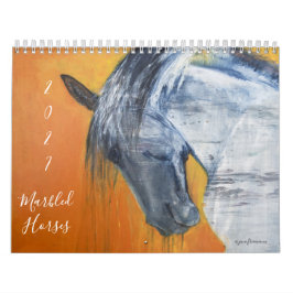 Paarden met Marmer Aderpatroon Muurkalender 2027 Kalender