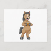 Paarden met Mok van Oranje sap Briefkaart (Voorkant)