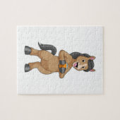 Paarden met Mok van Oranje sap Legpuzzel (Horizontaal)