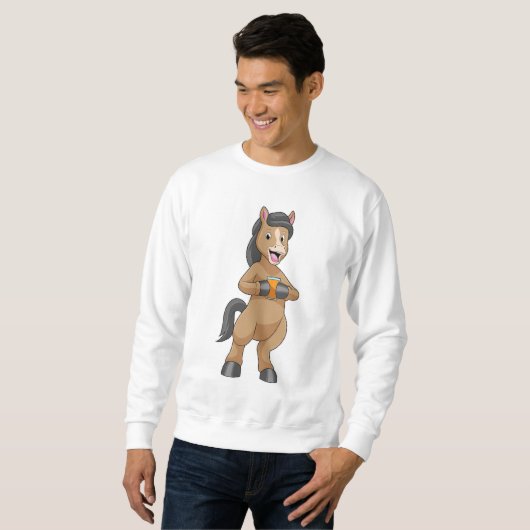 Paarden met Mok van Oranje sap Trui (Voorkant volledig)