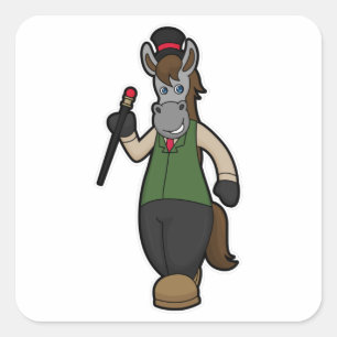 Paarden met Pet en riet Vierkante Sticker