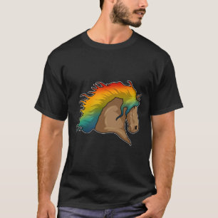 Paarden met regenboogstoelen t-shirt