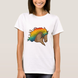 Paarden met regenboogstoelen t-shirt