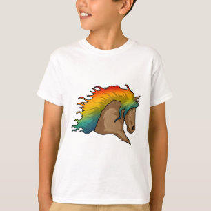Paarden met regenboogstoelen t-shirt