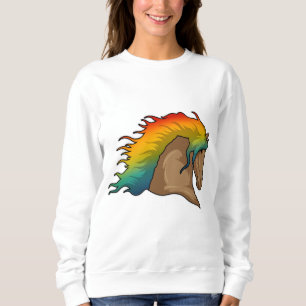 Paarden met regenboogstoelen trui