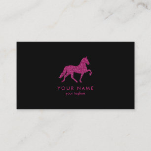 Paarden met roze glitter   Paardentrainer Visitekaartje