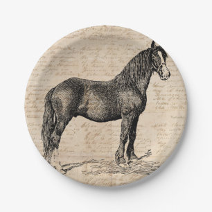 Paarden met Script Paper Papieren Bordje