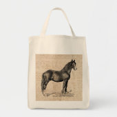 Paarden met Script Paper Tote Bag (Voorkant)