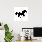 Paarden met Silhouette Poster (Thuiskantoor)