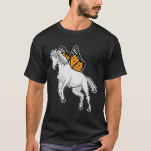Paarden met vlinder t-shirt