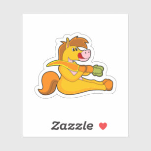 Paarden met wortel sticker