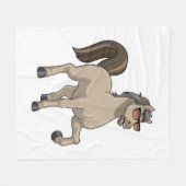 Paarden met zonnebril fleece deken (Voorkant (Horizontaal))