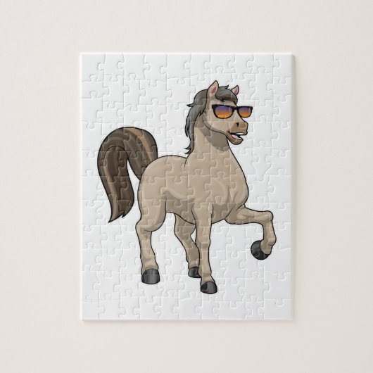 Paarden met zonnebril legpuzzel (Verticaal)