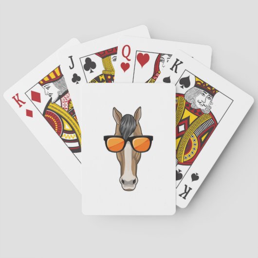 Paarden met zonnebril pokerkaarten (Achterkant)
