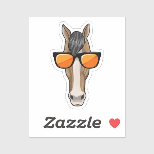 Paarden met zonnebril sticker (Vel)