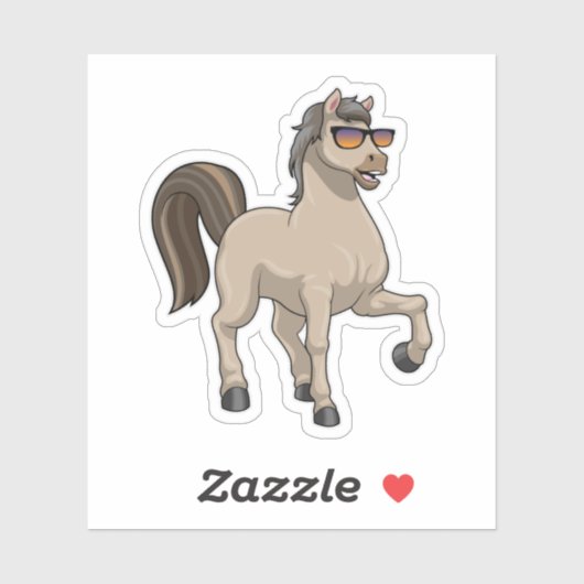 Paarden met zonnebril sticker (Vel)