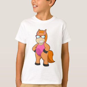 Paarden met zonnebril t-shirt