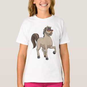 Paarden met zonnebril t-shirt