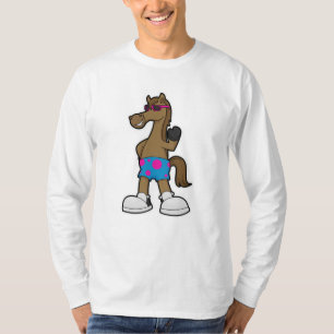 Paarden met zonnebril t-shirt