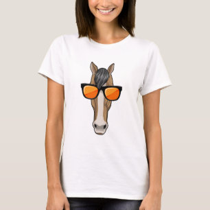 Paarden met zonnebril t-shirt
