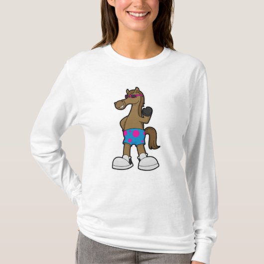 Paarden met zonnebril t-shirt (Voorkant)