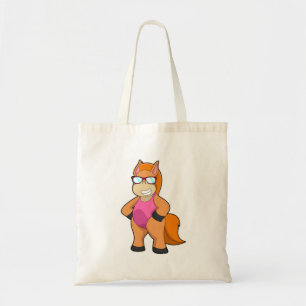 Paarden met zonnebril tote bag