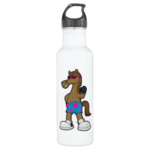 Paarden met zonnebril waterfles 
